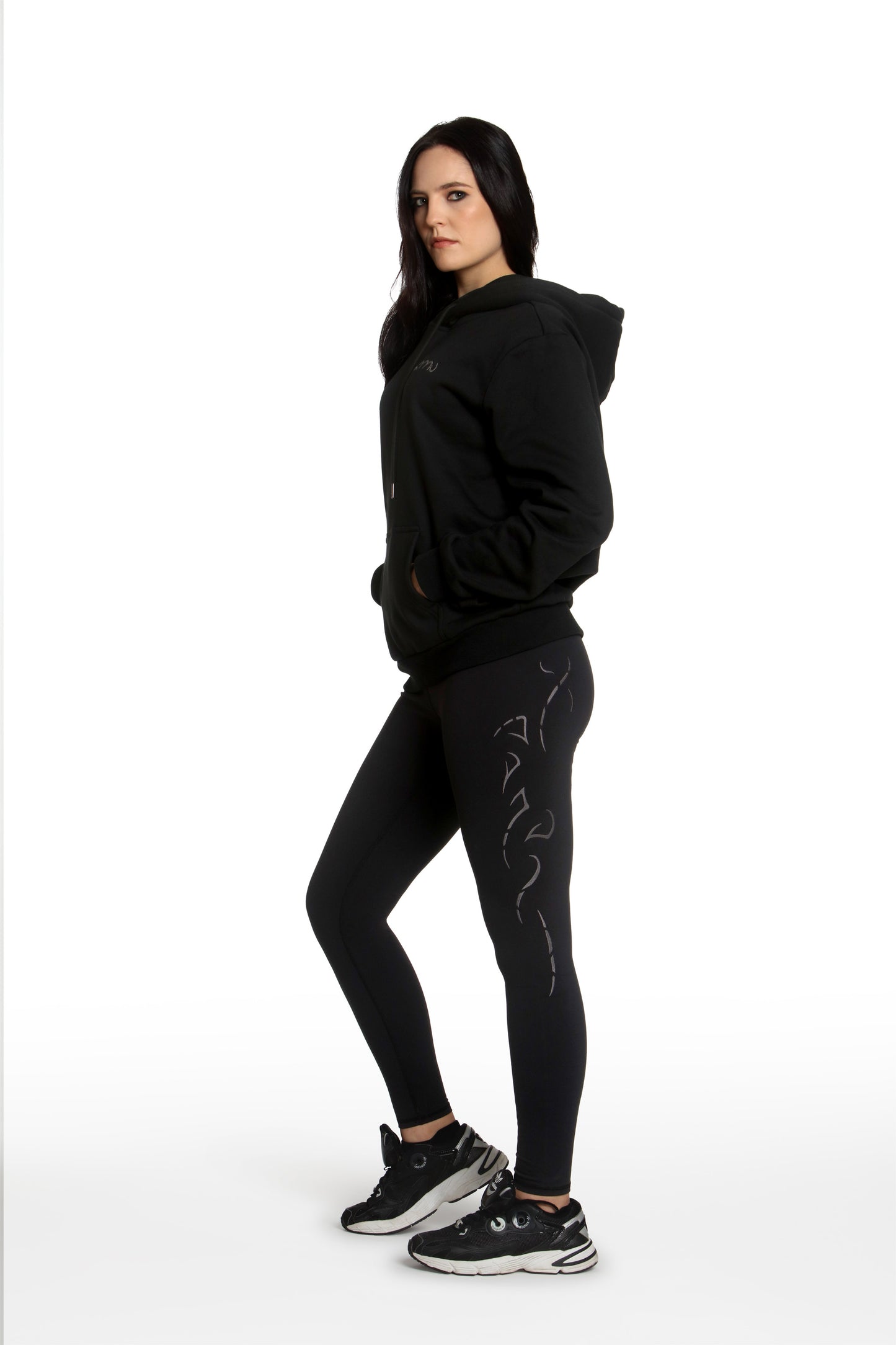 Astra Leggings - Metallic Gray Embroidery