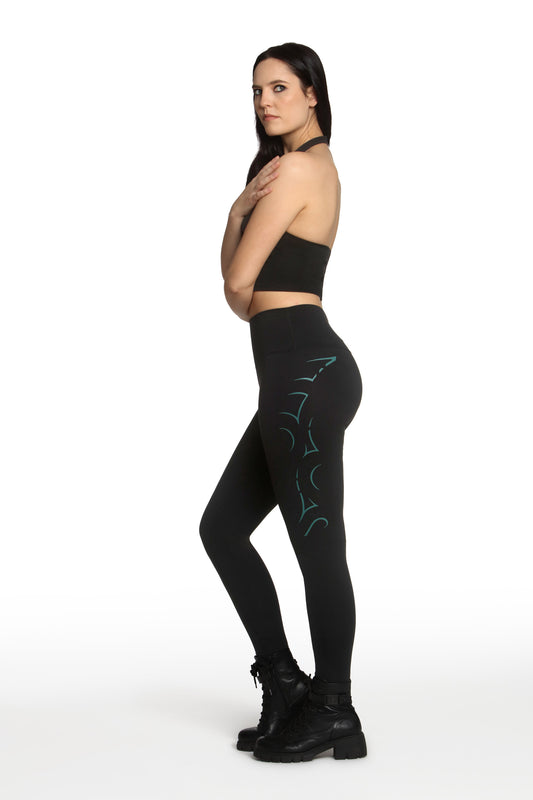 Sparta Leggings - Teal Green Heat Press