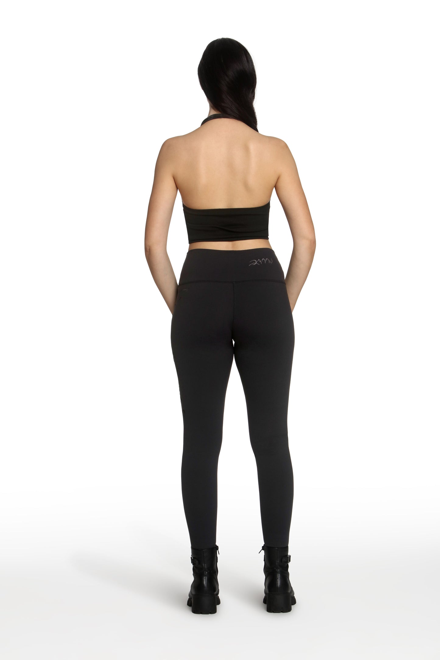 Sparta Leggings - Black Metallic Embroidery